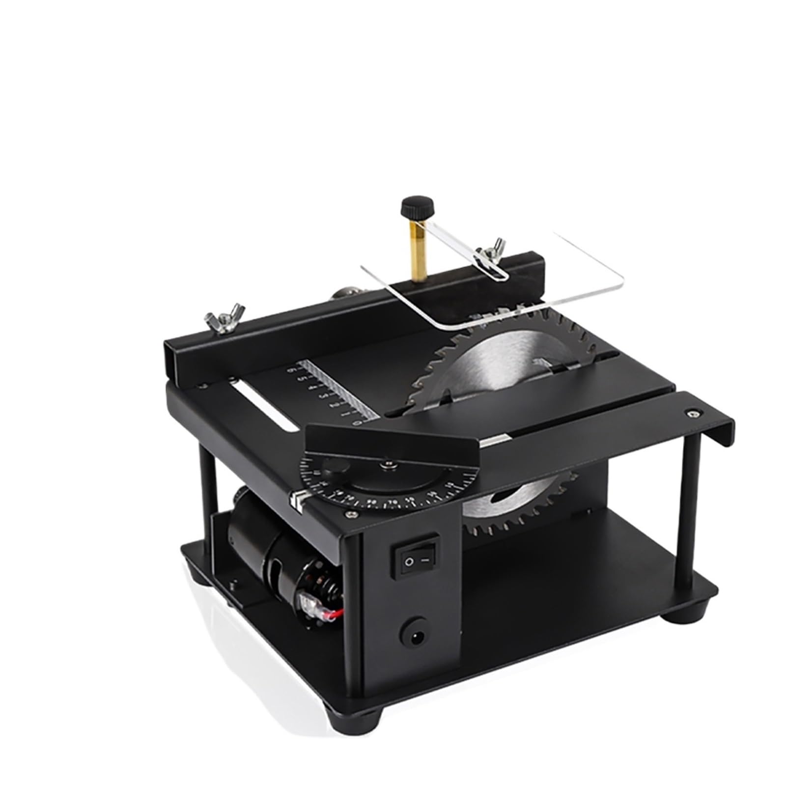 Mini Sierra de mesa multifuncional de 150W, sierra de Mesa Deslizante for carpintería DC, máquina de corte artesanal hecha a mano de Jade, herramientas de corte en ángulo(Angle model A)