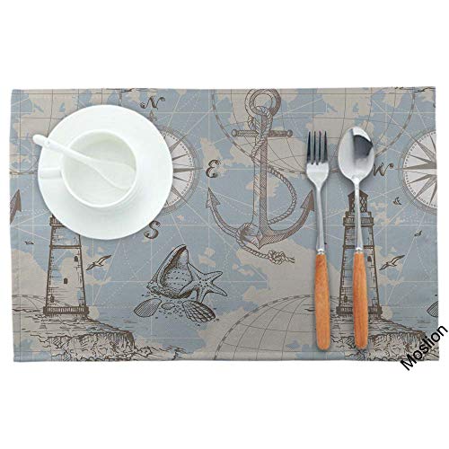 Moslion Sea Map Placemats #TOP1