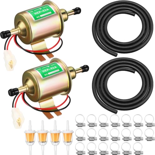 Threlaco 2 Sets Universal Electric Fuel Pump Kit 12v 3-6 Psi Low Pressure Wit...