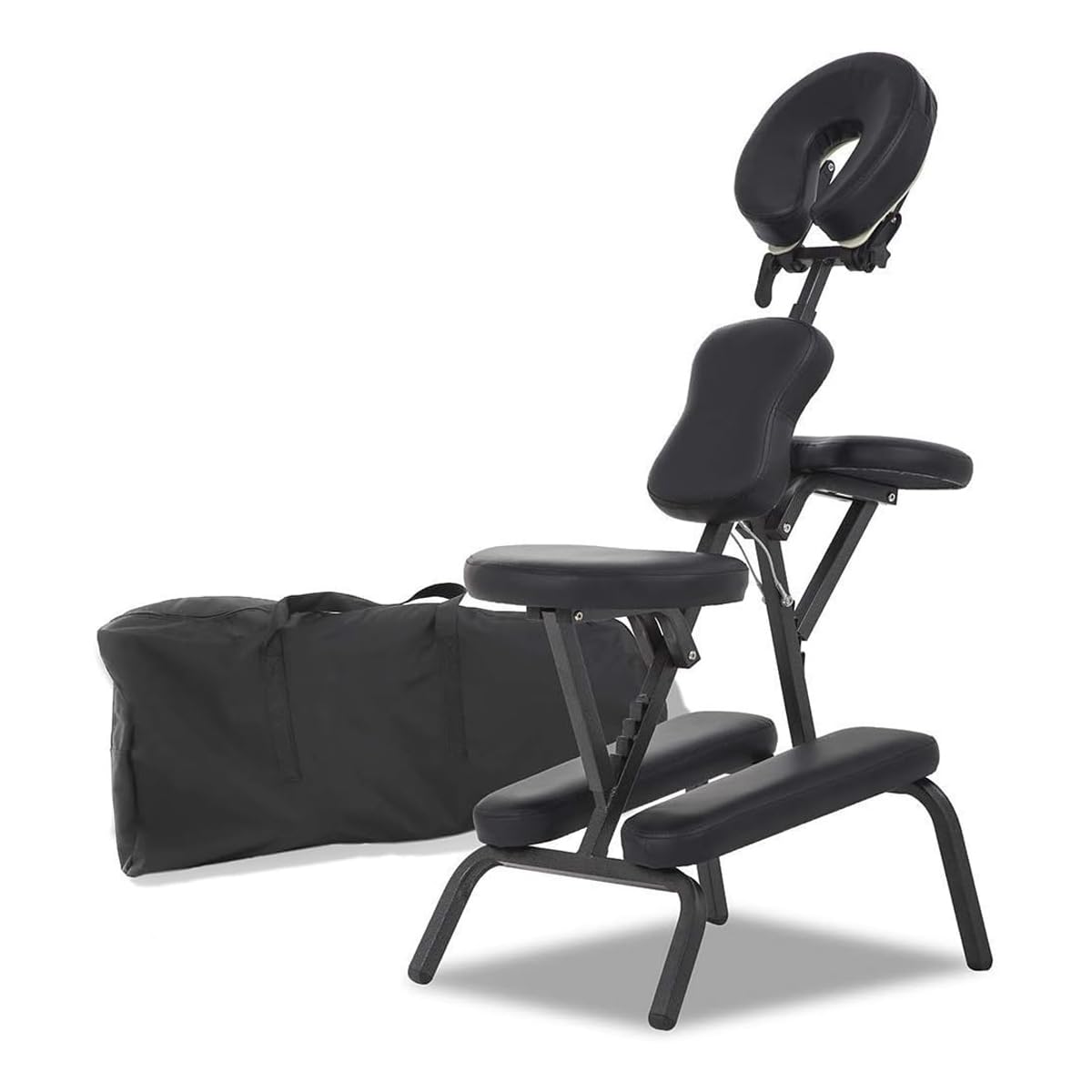 MAXSTRENGTH X Portable Folding Massage Chairs Tattoo Chair Therapy Chair Thick Sponge Adjustable Height Face Cradle Salon Massage Chair SPA Chair with Carrying Bag