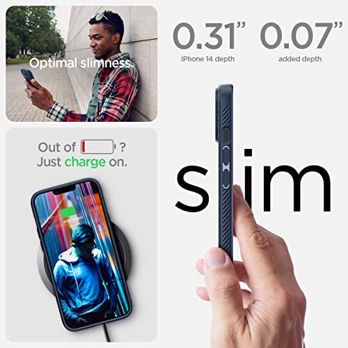 Image of Spigen Liquid Air Designed for iPhone 14 Case (2022) [Military-Grade Protection] - Navy Blue