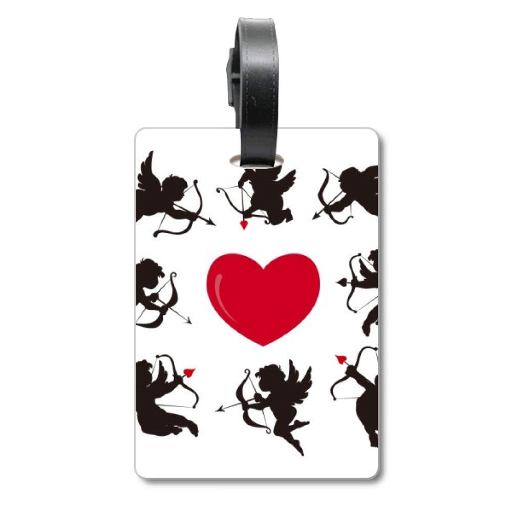 Étiquette d'identification pour valise Cupidon en forme de cœur rouge - 5