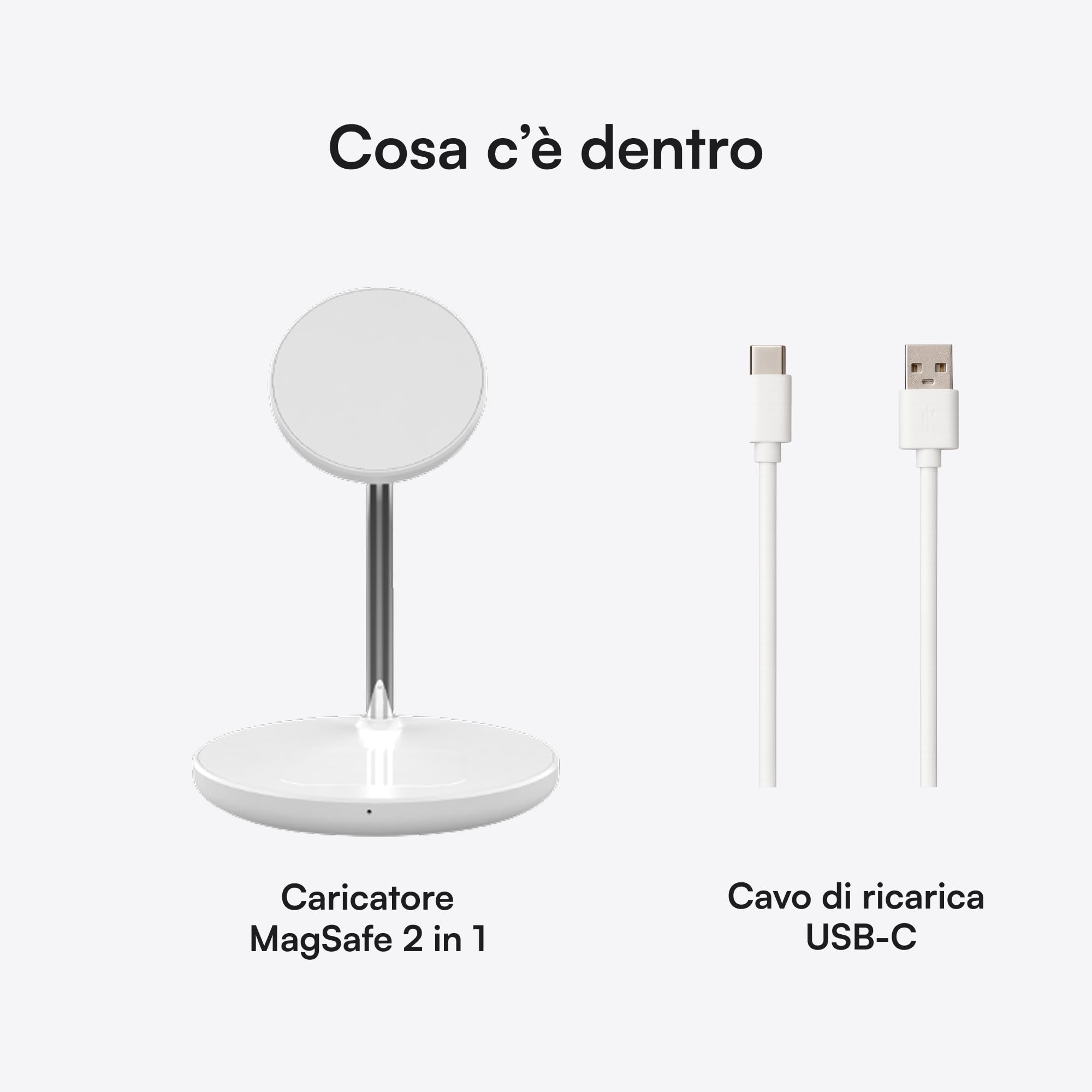 Volta Caricatore Magnetico 2 in 1, Stand per iPhone e AirPods, Caricatore Wireless Magnetico Compatibile con iPhone 16/15/14/13/12 Serie, AirPods Pro