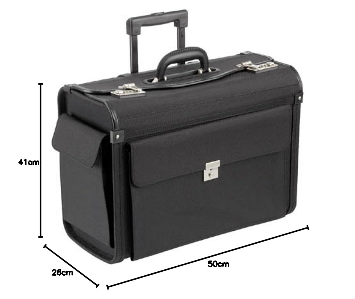 Trolley-Pilotenkoffer - XL-Größe: 50 x 41 x 26 cm - Inlinerrollen