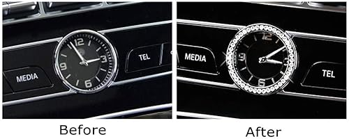 Miniatura 3 de iJDMTOY Cristal plateado cromado interior tablero analógico decoración anillo embellecedor compatible con Mercedes W205 Clase C W213 Clase E X205