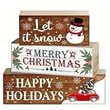 3 Piezas Adornos NavideñOs de Madera Creativa Bandejas Apilables para Interiores DecoracióN Arbol Originales la Mesa Casa Exterior Las Fiestas de Invierno El Hogar la Cocina la Repisa De la Chimenea