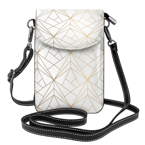 Sac bandoulière porte-téléphone femmes portefeuille cuir PU doré