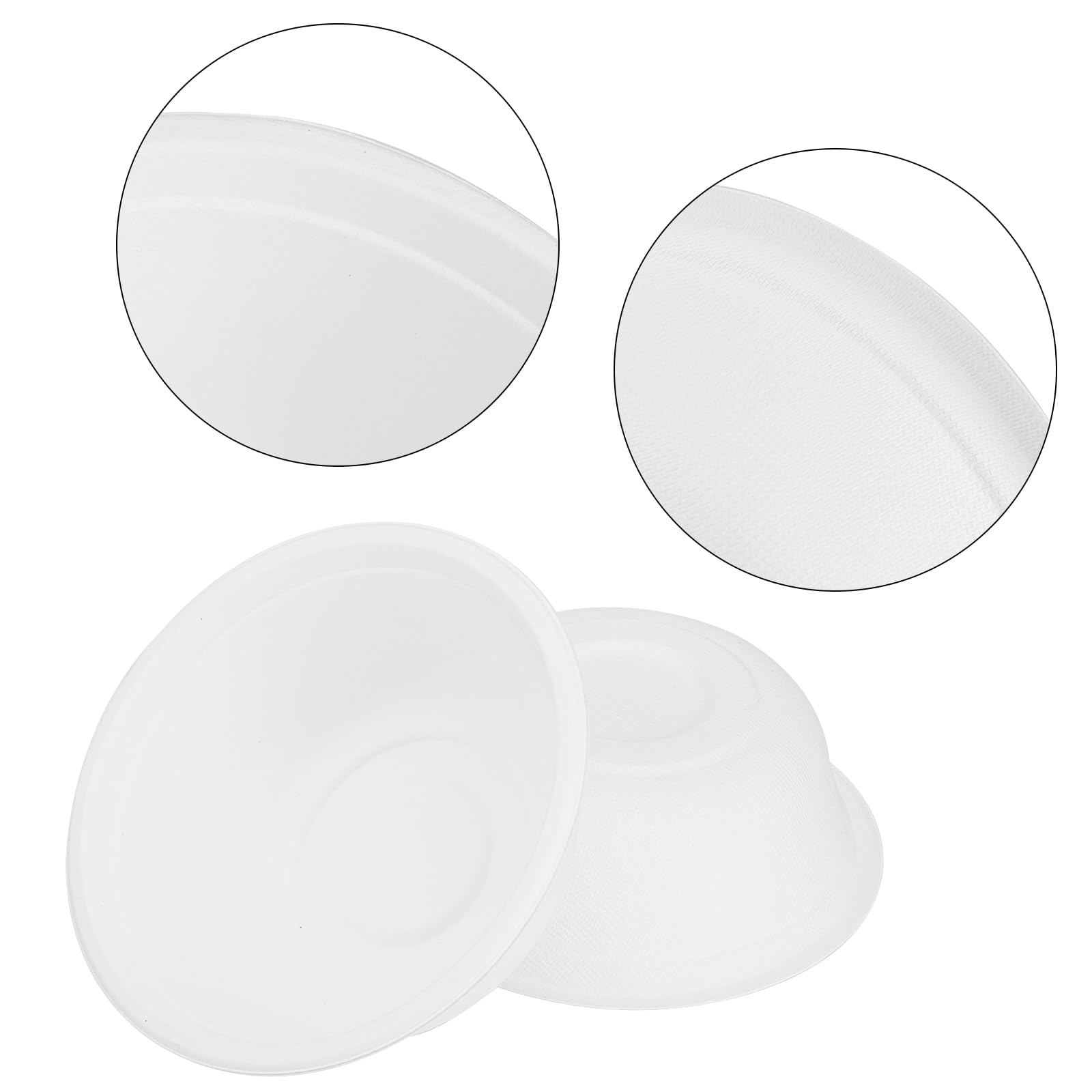100 Stück Einweg Suppenschalen, 750ml Zuckerrohrschalen, Weiß Pappschalen, Zuckerrohr Bagasse Einwegteller, Papierschalen, Kompostierbare Einweggeschirr Suppenschüssel für Zuhause Partys
