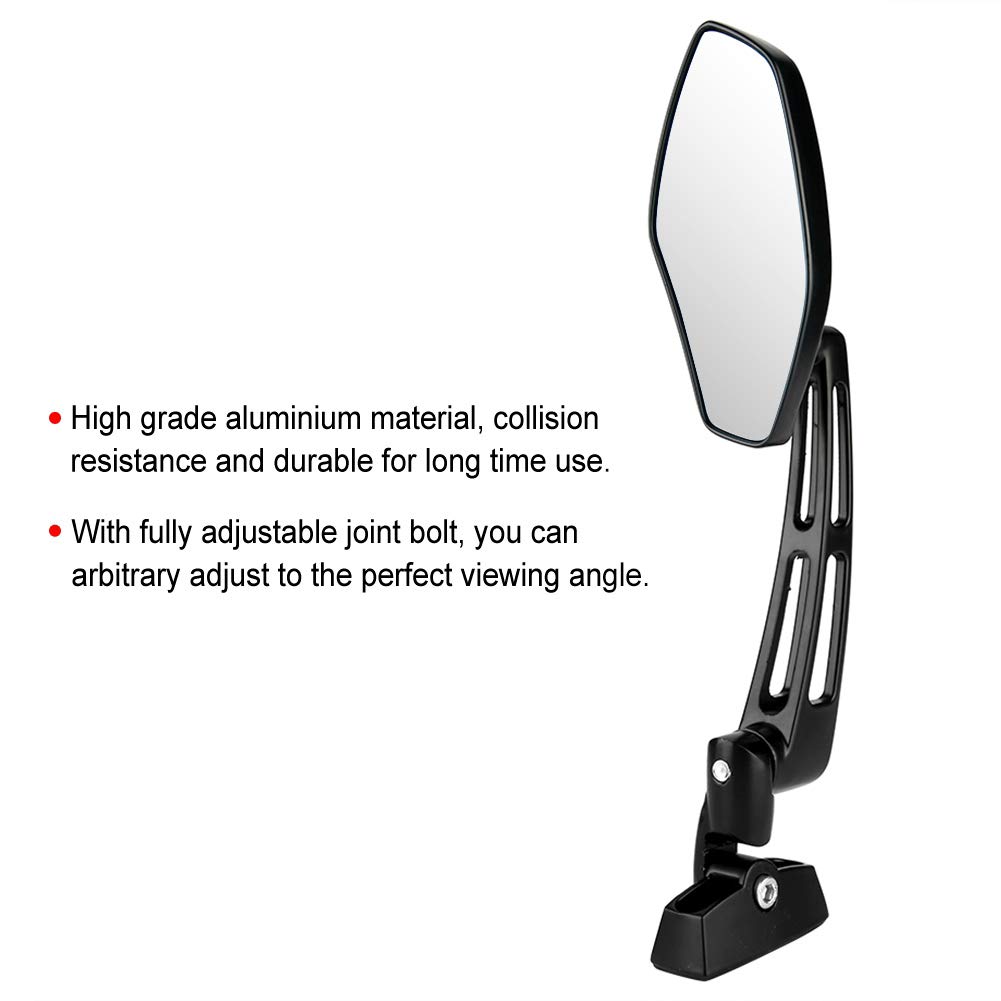 Moto Rétroviseur de Guidon,2Pcs 7/8" 22mm Alliage d'Alu um Miroirs Latéraux Hawkeye Noir Réglable Modifié Moto Rétroviseurs Latéraux Pour 250500 ZX7 ZX9 ZX10 ZX10 ZX12