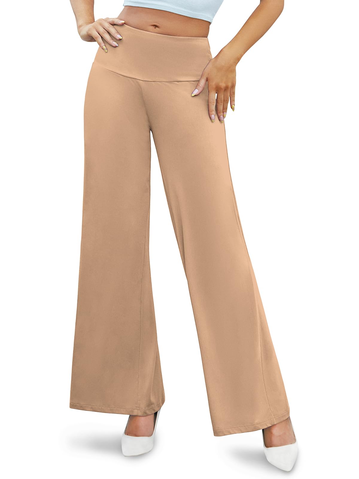 Arolina Women's Stretchy Wide Leg Palazzo Lounge Pants Casual Comfy High Waist Palazzo Pants