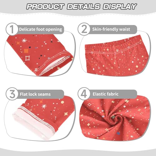 Red Glitter Texture Kids Girl's Athletic Leggings Casual Full Length Yoga Pants Exercise3