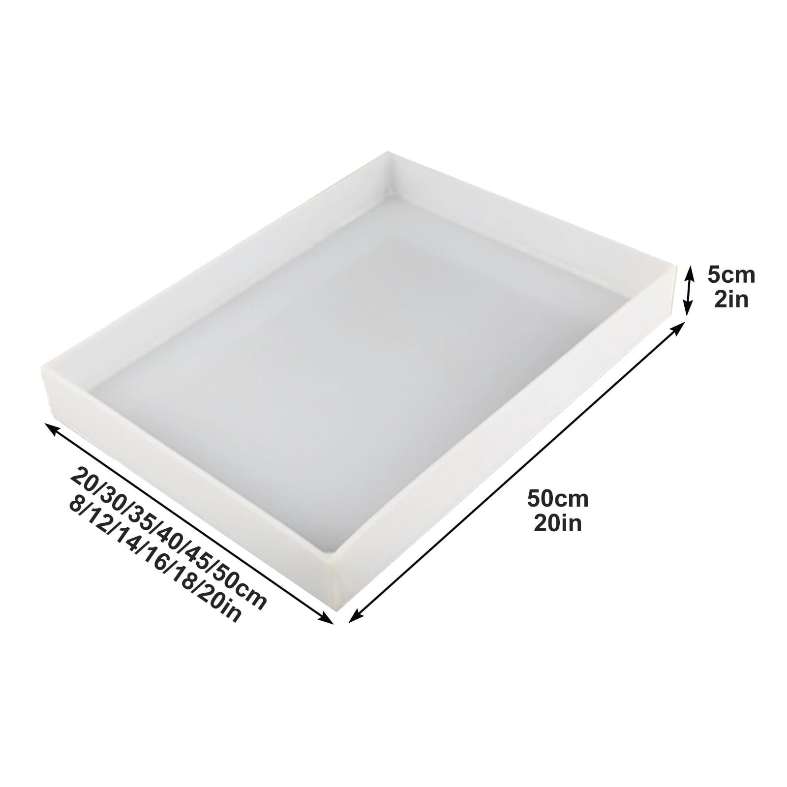 Bandeja de plástico a prueba de fugas para recolección de aceite, bandeja de repuesto para cama de perro, bandeja multiusos para laboratorios y fábricas, 50 x 20 x 5 cm, material de polipropileno