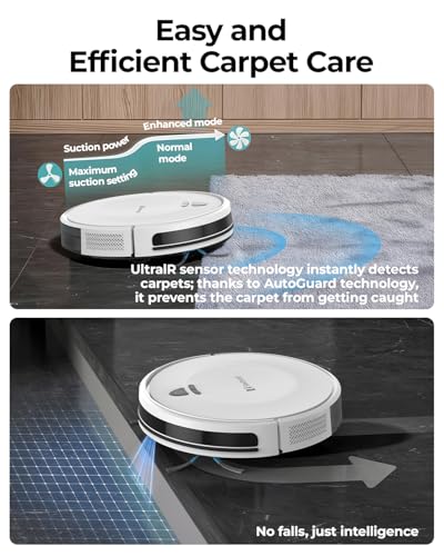 Image of Robot Vacuums,10KPa Robotic Vacuum Cleaner with Mapping,Lidar Navigation&Obstacle Avoidance,150mins Robot Vacuum with App /Alexa /Remote,Tangle-Free Pet Hair,Self-Charging (White)