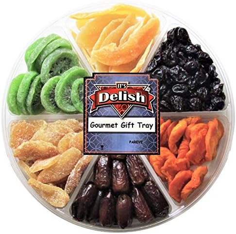 Gourmet Dried Fruit Variety Gift Tray Large 6-Pt by It's Delish - Gift Basket | New Year Events, Fathers Mothers Day Holiday Party Birthday Valentines Anniversary Sympathy Get Well Hostess Gift Box
