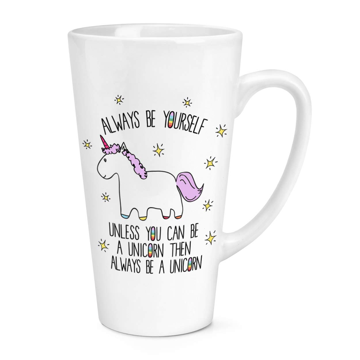 Lila Unicorn Always Be Yourself 17oz Large Latte Mug Cup