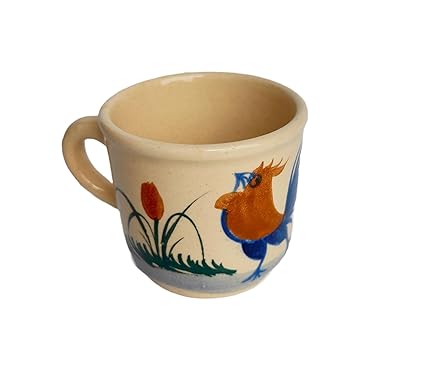 UNDERPINE Classic Rooster Panitng Ceramic Coffee Tea Mugs For Office Home Gifts, 5 Oz and 10 Oz (Set 4 of Espresso Mugs)