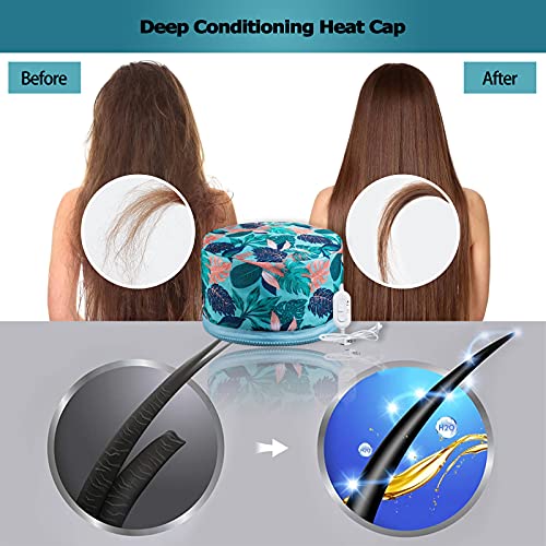 Vicarko Hair Steamer Thermal Heat Cap 𝐄𝐱𝐭𝐞𝐧𝐝𝐞𝐝 𝐂𝐨𝐫𝐝 Deep Conditioning Natural Black Hair Scalp Treatment Spa Hot Head Care Electric For Home Use #TOP2