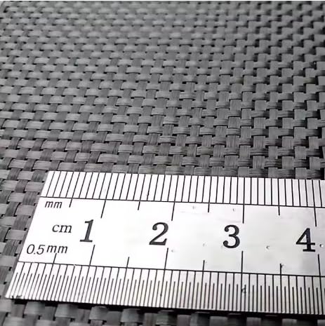 [Grade A] Real Carbon Fiber Cloth 3K 200gsm 2 * 2 Plain Twill Carbon Fabric 50cm Width x 1m Continuous roll up Packaging (Plain, Plain 50cmx4m)