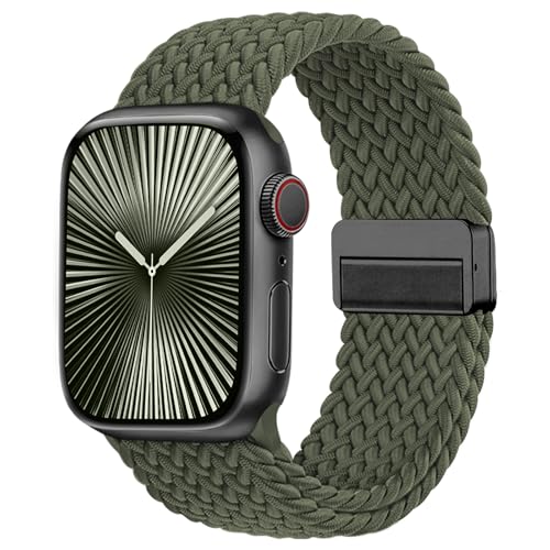 Zedoli Magnetic Braided Solo Loop Compatible with Apple Watch Band 44mm 45mm 46mm 49mm 42mm Men...