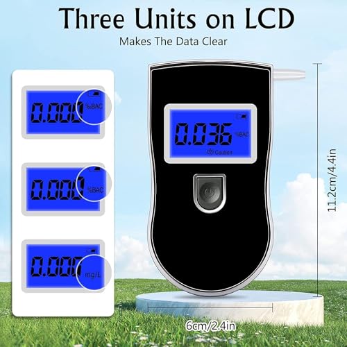 Image of Digital Alcohol Tester Breath Analyzer High Accuracy Semiconductor Sensor Breath Tester Police Grade & Fast Result Alcohol Tester with 5 Mouthpieces (Model S-40)