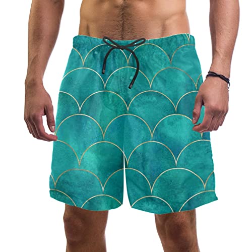Maillot de bain pour hommes JDEZ imprimé sirène au séchage rapide