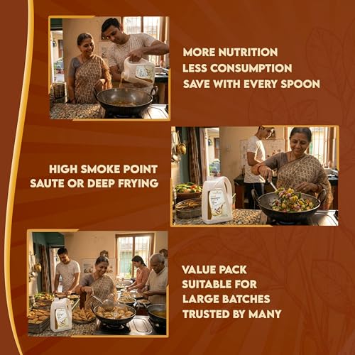 Image of Sugan Earth Cold Pressed Groundnut Oil 4500ml | 100% Natural & Unrefined Sing Tel, Penut Oil | 0 trans fat, Chemical free Pure Singdana Tel | Kolhu, Kacchi Ghani, Mara Chekku, Ganuga | Expeller Pressed Rich Flavor Cooking Oil | Single Filtered Edible Oil