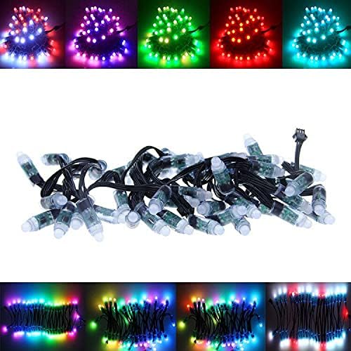 Miniatura 5 de 500pcs WS2811 0.472 in Difusión Digital Dream Color RGB LED Pixel String Light Individualmente direccionable LED Pixeles Módulo Negro Cable IP68
