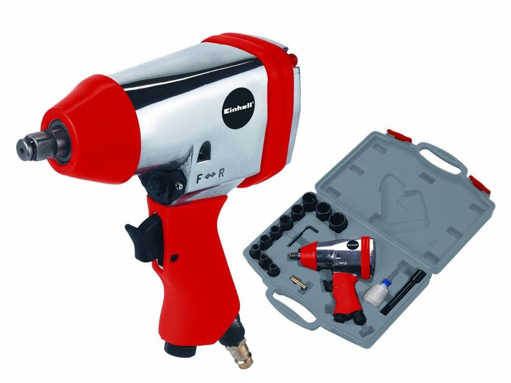 Einhell Avvitatore a impatto pneumatico DSS 260/2 | Coppia di percussione regolabile su 4 livelli | Rotazione a destra/sinistra | 10 bussole e accessori | In valigetta