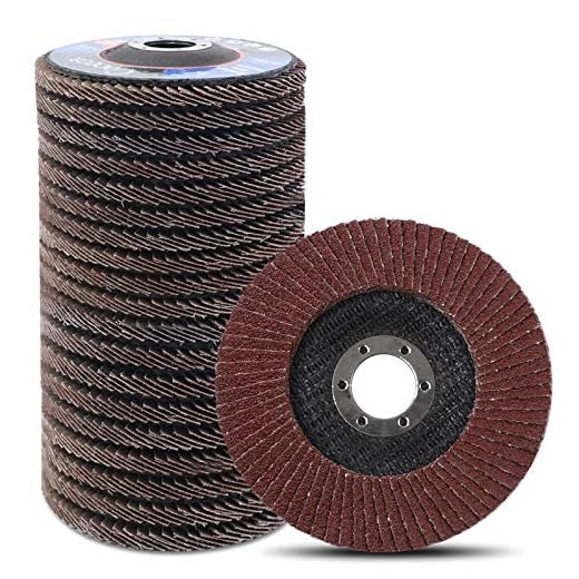 Coceca 20pcs Flap Discs Sanding Grinding Wheels 4-1/2 Inches for Angle Grinder, Type 27 Aluminum Oxide Abrasive(40 60 80 120 Grits)