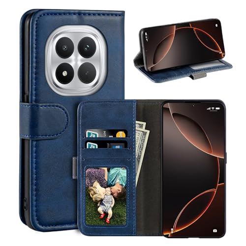 UOGNADGD ���U�[�t���b�v�J�o�[ Xiaomi Poco M8 Pro 5G �Ƃ̌݊������� �J�[�h�X���b�g�t���E�H���b�g�P�[�X�A�}�O�l�b�g�N���[�W���[�A�L�b�N�X�^���h�ARFID�ϏՌ��t�H���I (�u���[)