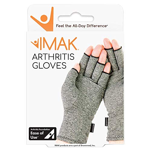 IMAK Compression Arthritis Gloves- Premium Arthritic Joint Pain Relief Hand Gloves for Rheumatoid & Osteoarthritis - Ease of Use Seal from Arthritis Foundation