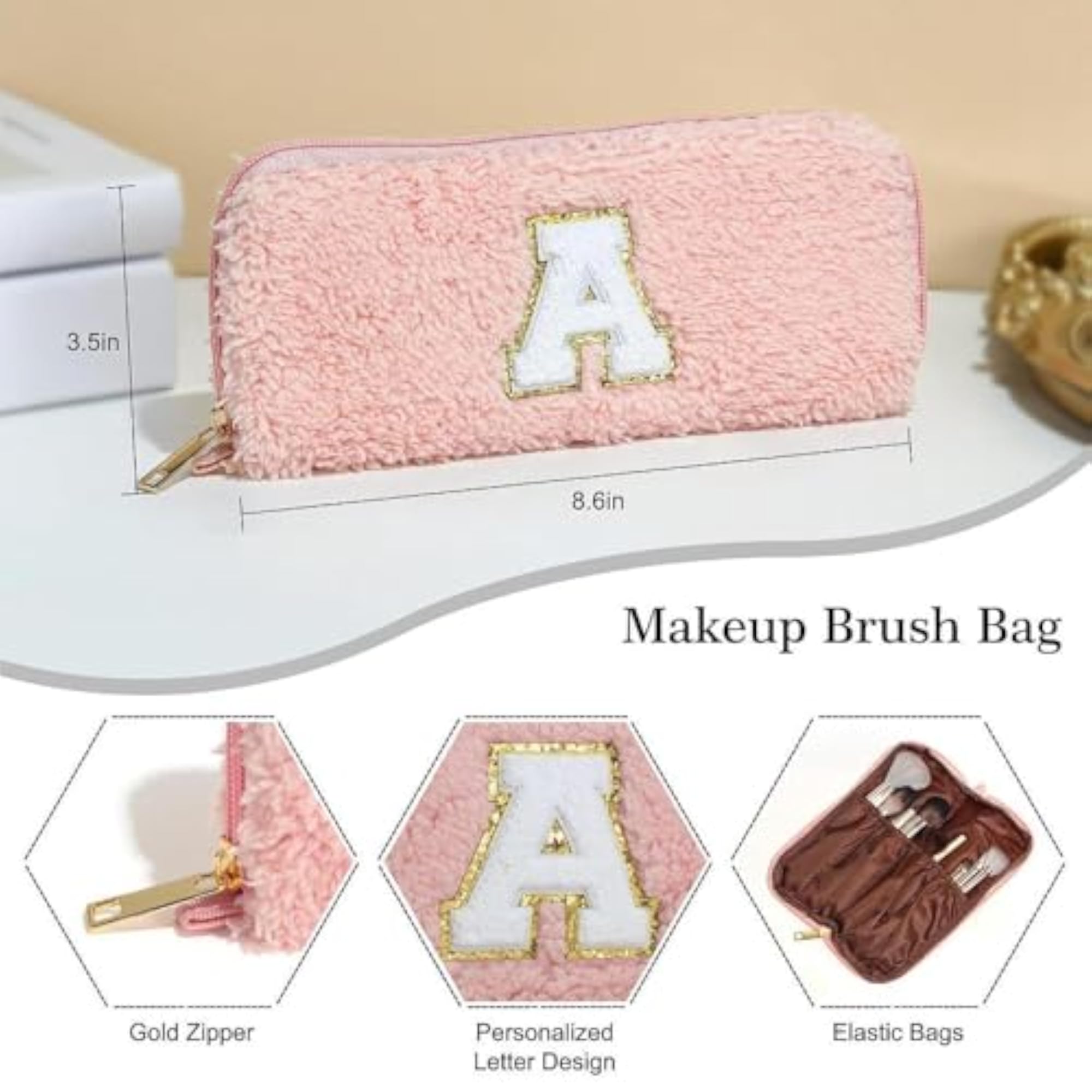 Fashionable Makeup Bag for Women, Cute Gifts, Pink