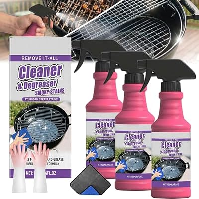 Fast-Acting Heavy Duty Grill Degreaser Spray, Bbq Grill Cleaner,Grill Cleaner For Outdoor Grills, All Purpose Heavy Duty Cleaner for Burnt Food & Grease