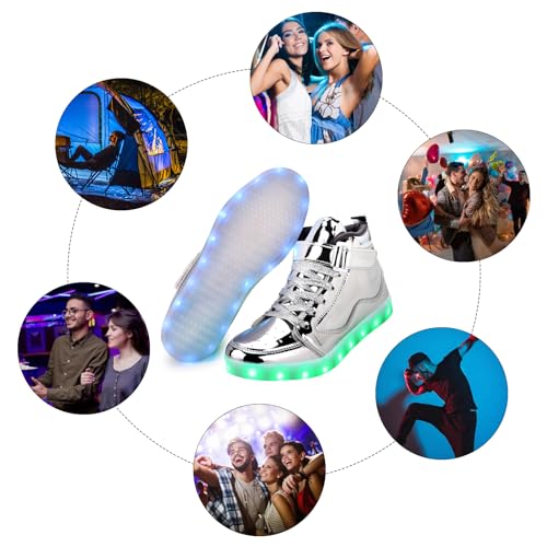 Image of Light Up Shoes Men Women LED Shoes USB Charging Adult High Top LED Sneakers Glow in The Dark Footwear for Dancing Party Festivals Festivals