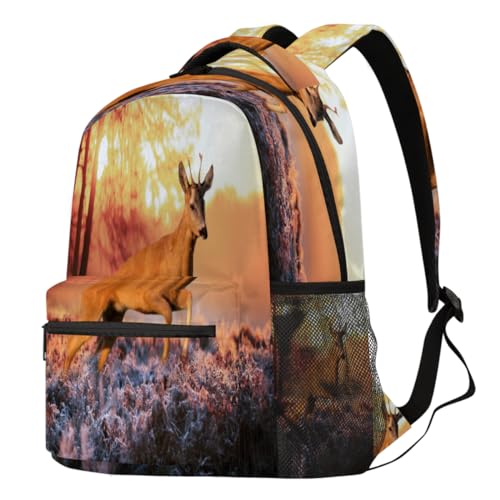 Sac à dos cerf forêt grand format pour école et randonnée mixte