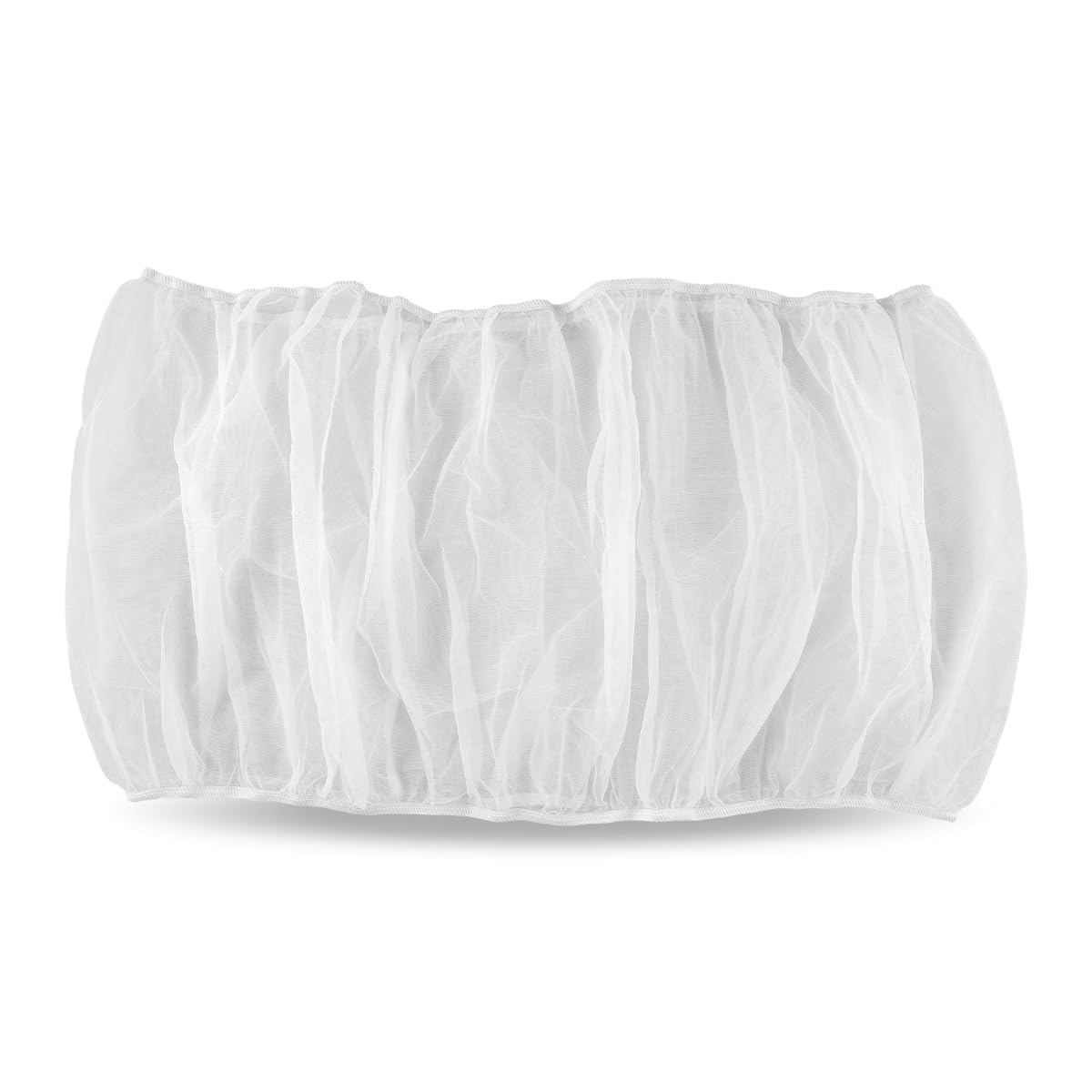 Lotsdonxia White Bird Cage Net Cover, Stretchy Polyester Seed Catcher Skirt – Ventilated Dustproof Mesh for Small to Large Bird Cages