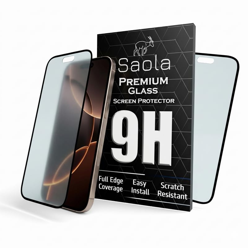 Image of Saola HD Matte Tempered Glass With 18H Hardness For Apple Iphone 16 Pro Max (PACK OF 1) with Hassle-less Installation Kit. Full screen Coverage. 6.9 inch