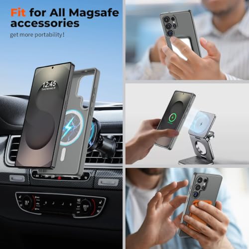 Image of AIBEX Back Cover for Samsung Galaxy S25 Ultra| Slim Case with Wireless Charging Support | Anti-Scratch, Shockproof, Anti-Fingerprint & Lightweight Military-Grade Protective Cover - Grey