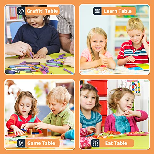 Wanan Kids Table And Chair Set, Height Adjustable Toddler Table And 4 Chairs Set, Kids Table For Playing, Drawing, Eating, Studying, Easy To Clean Arts & Crafts Table For Ages 2-10 (Mint Green) #TOP7