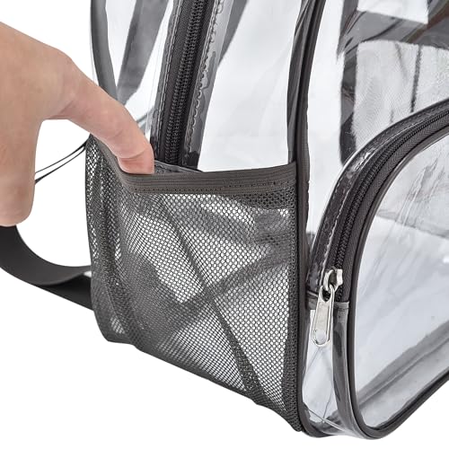 Image of Busiuw Clear Backpack for Stadium Events 12x12x6 with Front Pocket for Concert Sport Fashion Women Backpack Events Work Travel(Charcoal Gray)
