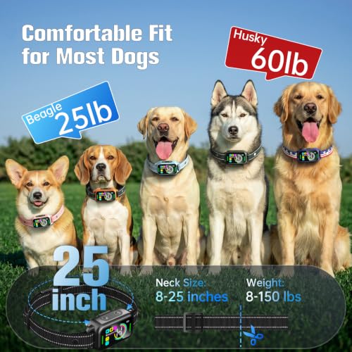 Image of Bark Collar for Large Medium Small Dogs - Smart AI 1S Stop Barking, Anti Barking Device & Dog Training Collar with Beep, Vibration | IP67 Waterproof 8-Level Sensitivity -Jet Black