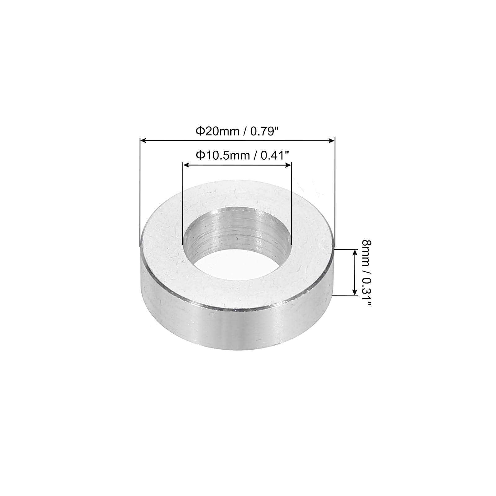 PATIKIL M10 Aluminum Spacers, 12pcs 3/8" x 3/4" Round Metal Spacers for 3/8 or M10 Screw Bolts - Image 2