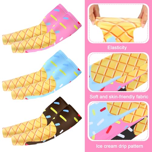 3 Set Baseball Ice Cream Drip Suit with Quick Dry Shorts & Sun Protection Ice Sleeves for 10-12 Years, Summer Sports Uniform Team Gift for Baseball Basketball Golf Outdoor Activities4