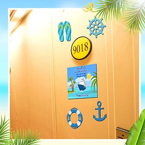 Image of Kanayu 6 Pcs Cabin Cruise Door Decorations Magnetic Large Ship Decorations Magnets Anchor Cruise Decor Car Fridge Magnet Decal for Carnival Stateroom Door
