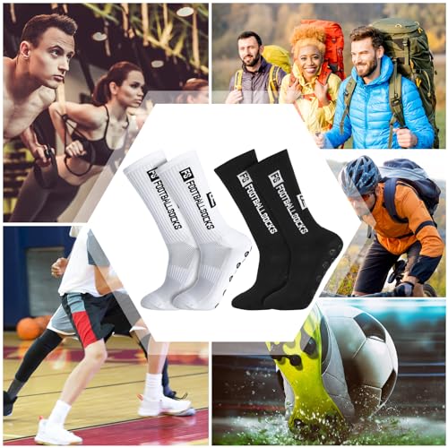 Image of DragonflyDreams Non Slip Sport Soccer Socks Anti Slip Football Baseball Unisex Athletic Socks with Grip Pads