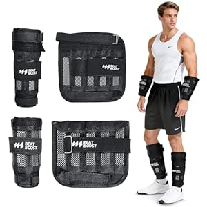 Ankle Wrist Weights 4lb/10lb/15lb/20lb/25lb/30lb BeatBoost Adjustable Leg Arm Weights for Men Walking Pilates Exercise Workout Gym Aerobics