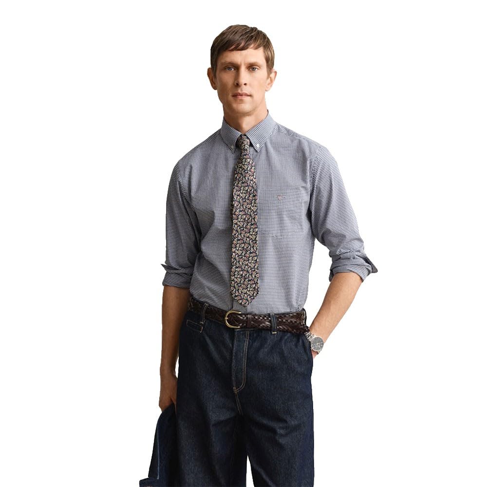 Gant Herren Reg Classic Poplin Gingham Shirt Hemd (1er Pack)
