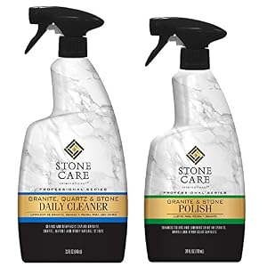 Stone Care International Granite Stone Cleaner and Polish Combo for Granite Marble Soapstone Quartz Quartzite Slate Limestone Corian Laminate Tile Countertop