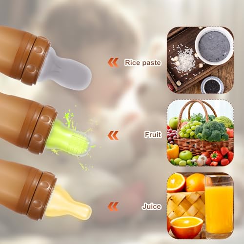 Biberon de nourriture pour bébé, 3 en 1, distributeur de nourriture en silicone, distributeur de nourriture, distributeur de nourriture, biberons de sevrage multifonctionnel avec cuillère – Image 6