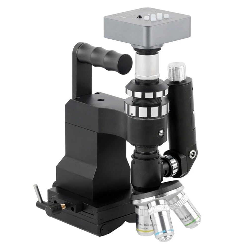 Microscope Handheld Portable Metallurgical Microscope 100X 200X 400X Polarizing Microscope for Metal Alloys Ceramics Surface Observation(48MP HDMI USB-01)